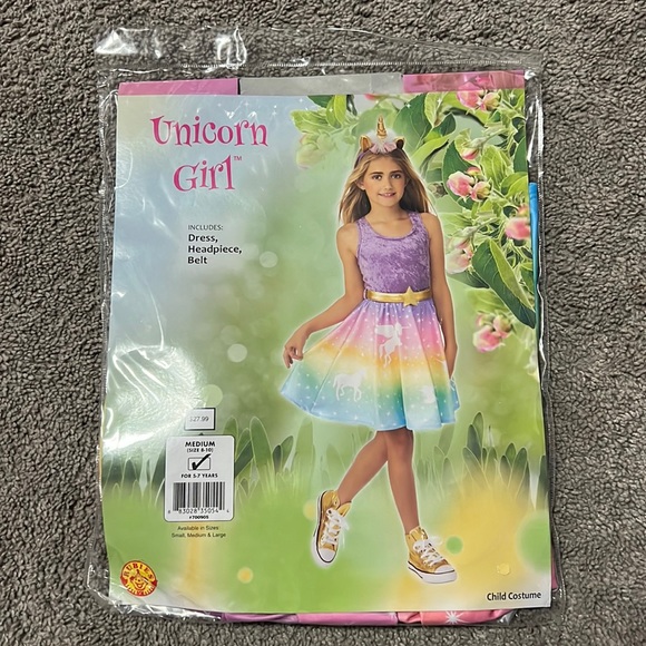 Girls Unicorn Costume Size Medium 8/10 - Picture 1 of 3